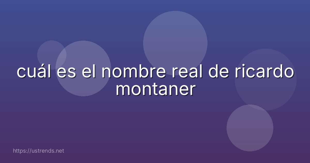 cuál es el nombre real de ricardo montaner