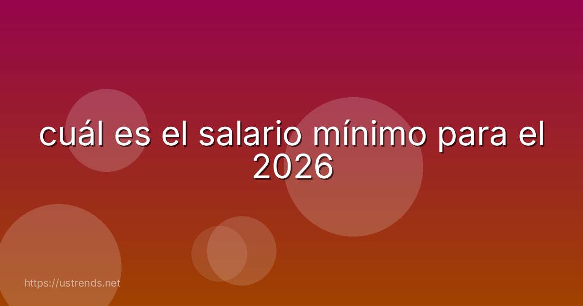cuál es el salario mínimo para el 2026
