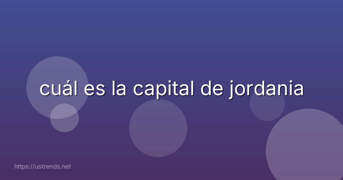 cuál es la capital de jordania