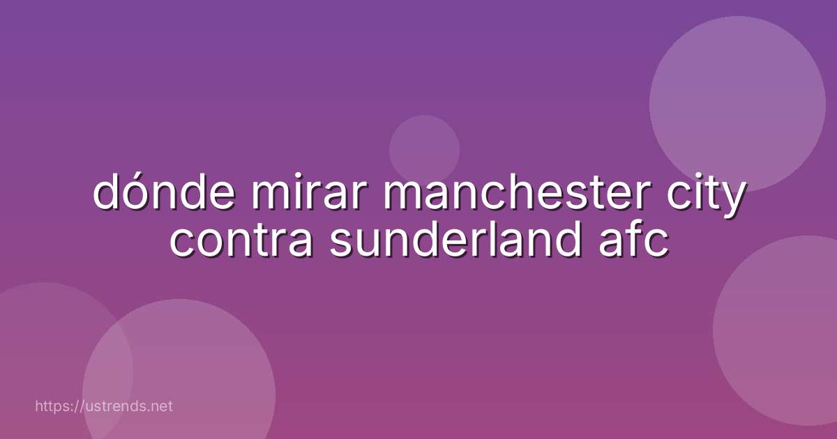 dónde mirar manchester city contra sunderland afc