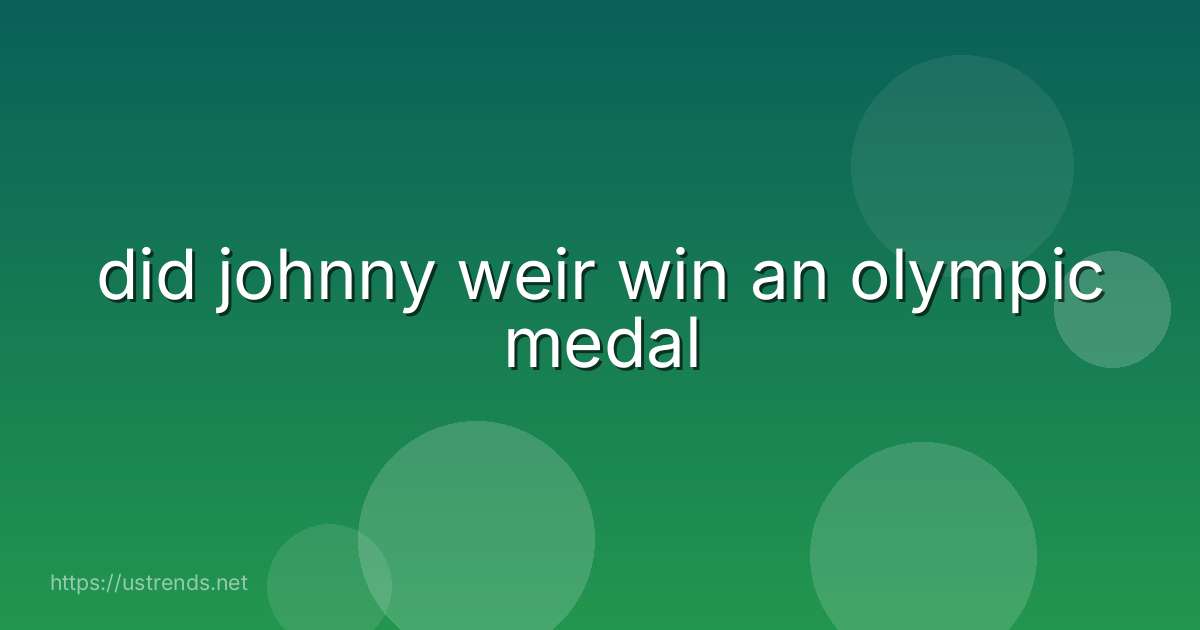 did johnny weir win an olympic medal