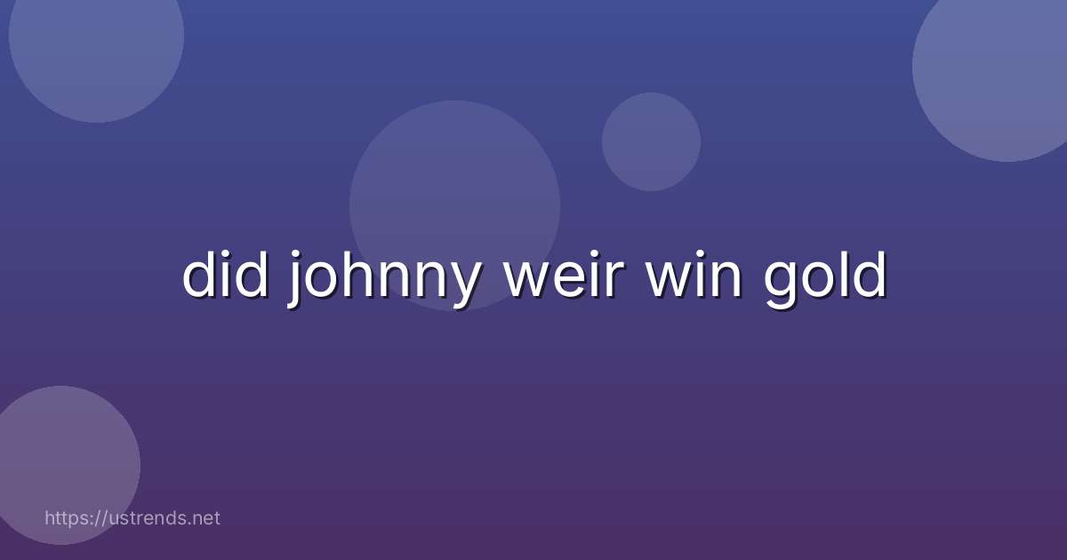 did johnny weir win gold