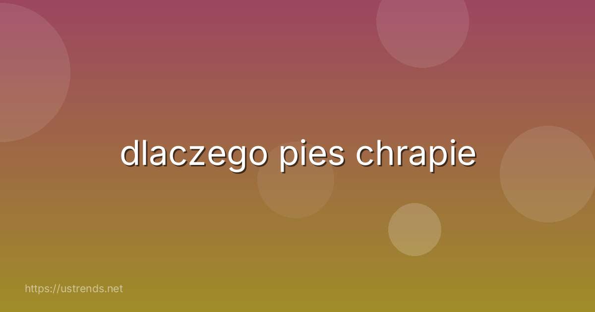 dlaczego pies chrapie
