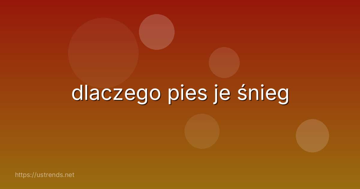 dlaczego pies je śnieg