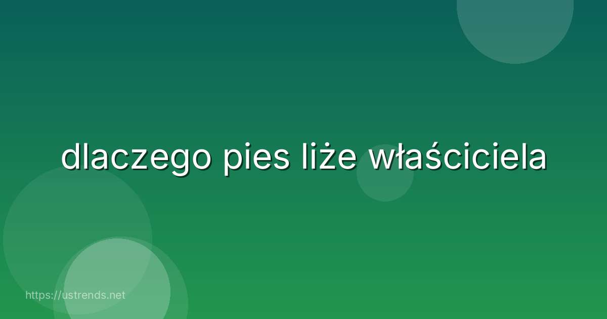 dlaczego pies liże właściciela