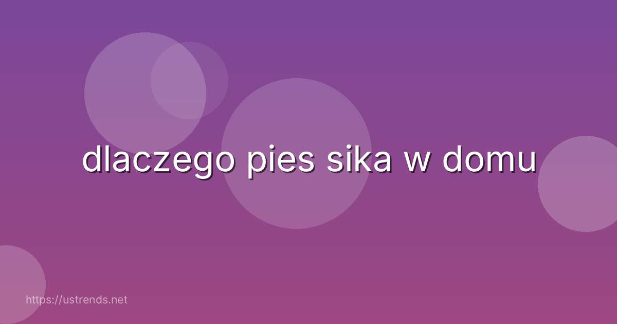 dlaczego pies sika w domu