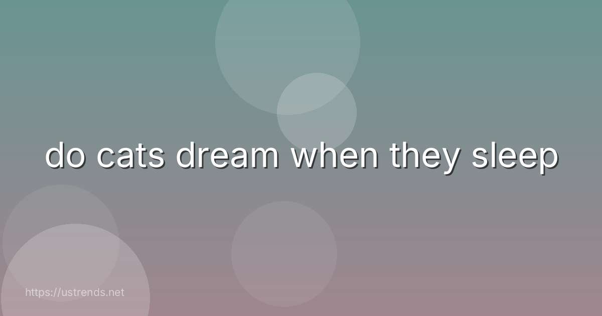 do cats dream when they sleep