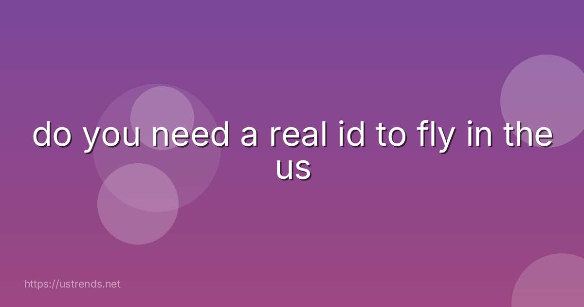 do you need a real id to fly in the us
