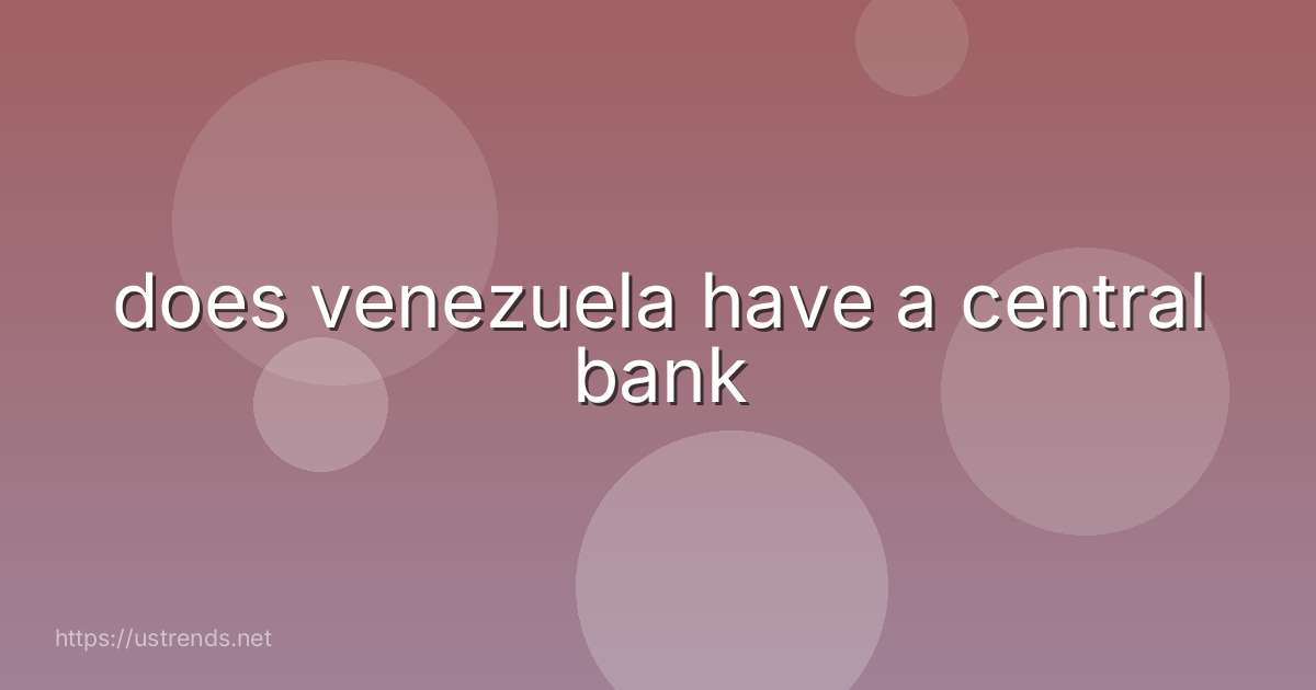 does venezuela have a central bank