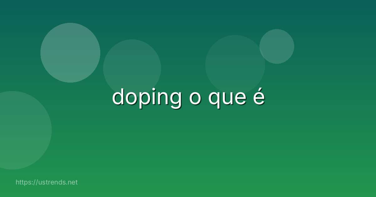doping o que é