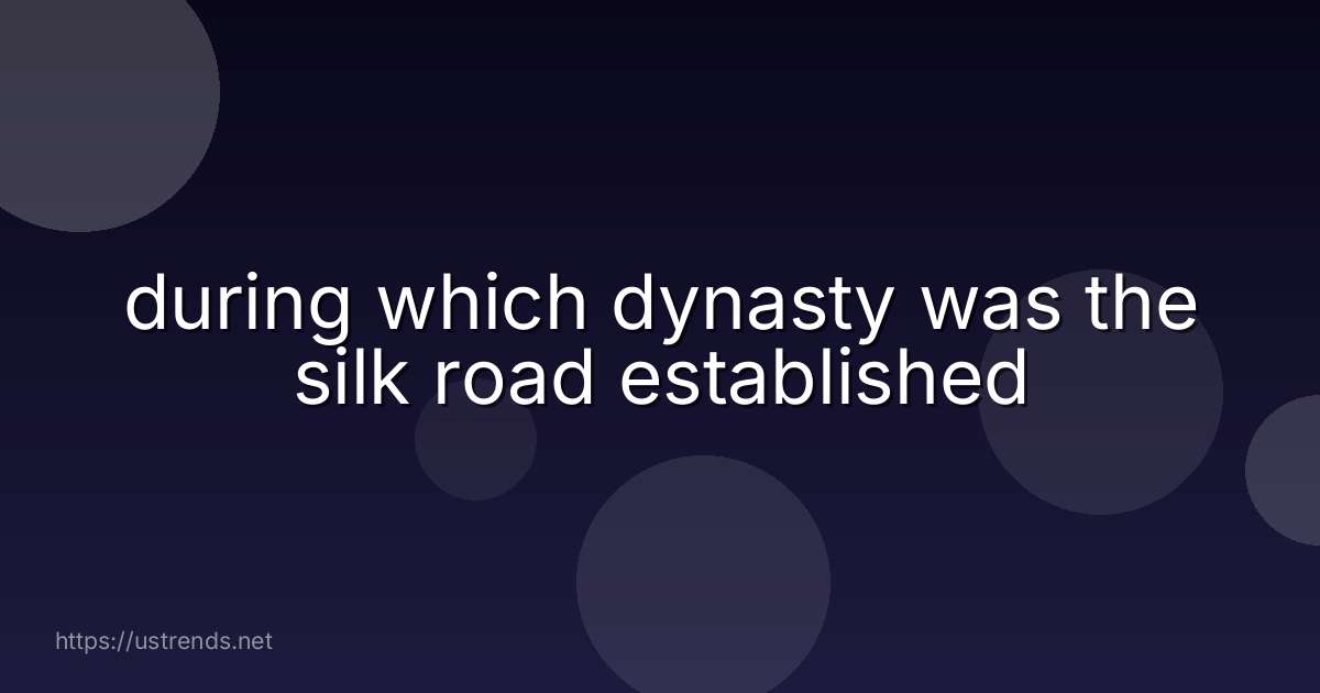 during which dynasty was the silk road established