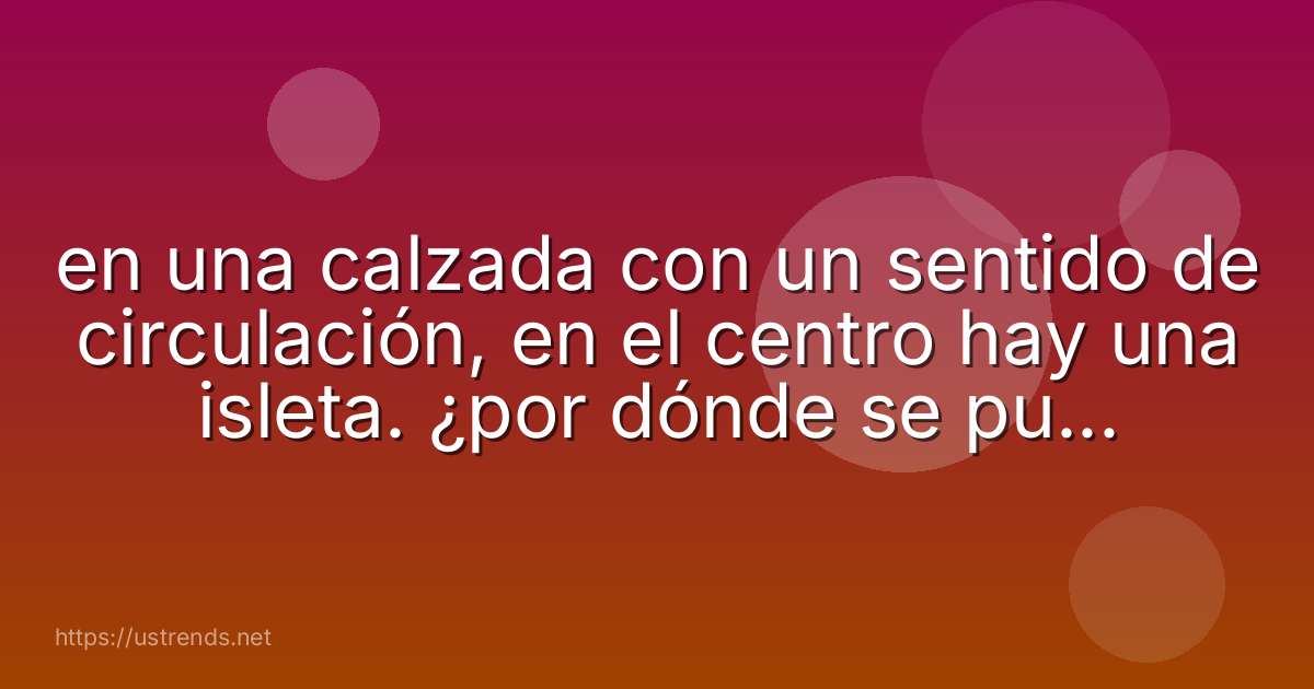 en una calzada con un sentido de circulación, en el centro hay una isleta. ¿por dónde se puede circular?