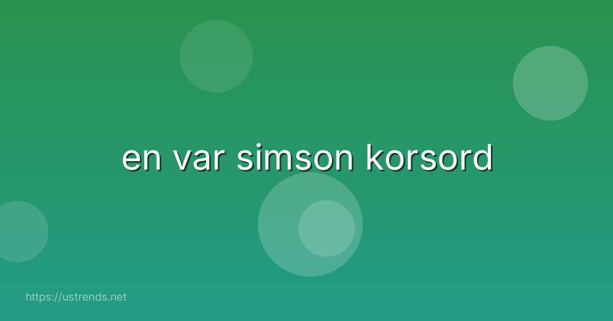 en var simson korsord