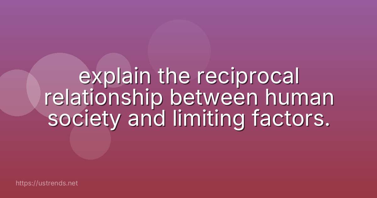 explain the reciprocal relationship between human society and limiting factors.