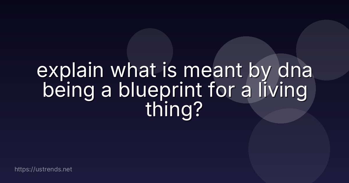 explain what is meant by dna being a blueprint for a living thing?