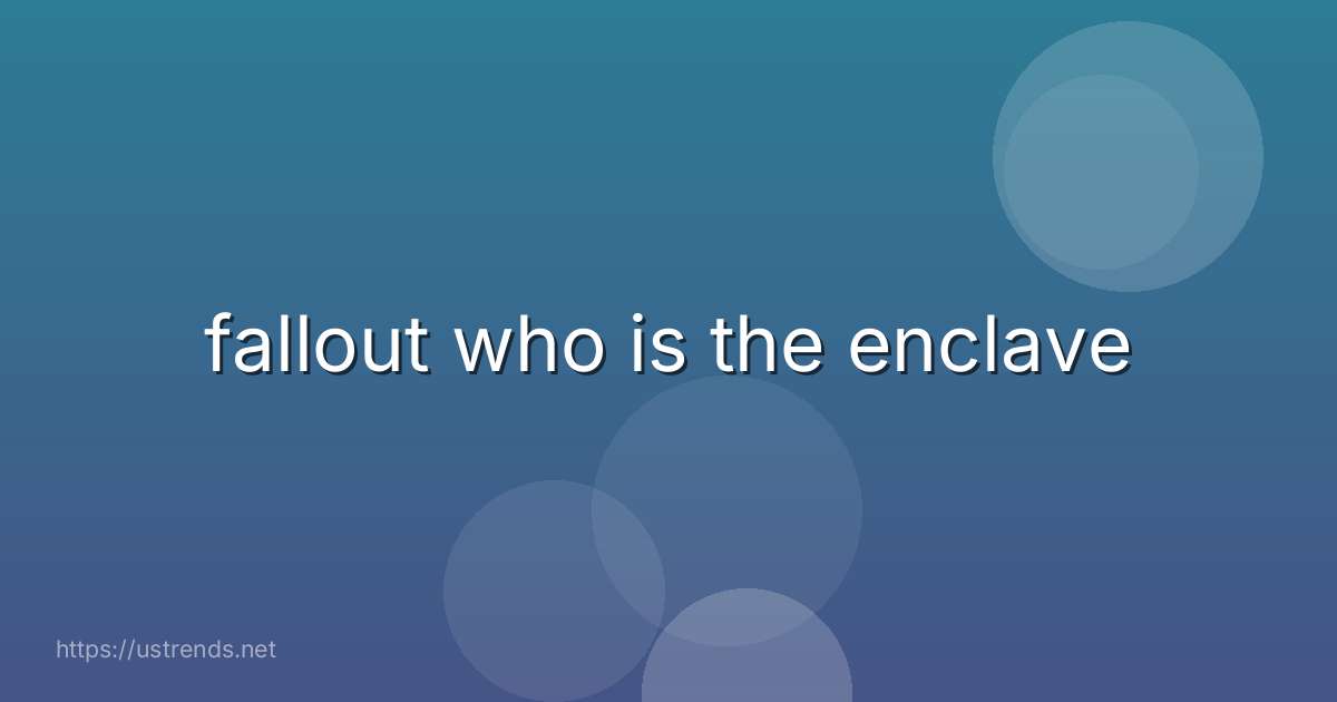 fallout who is the enclave