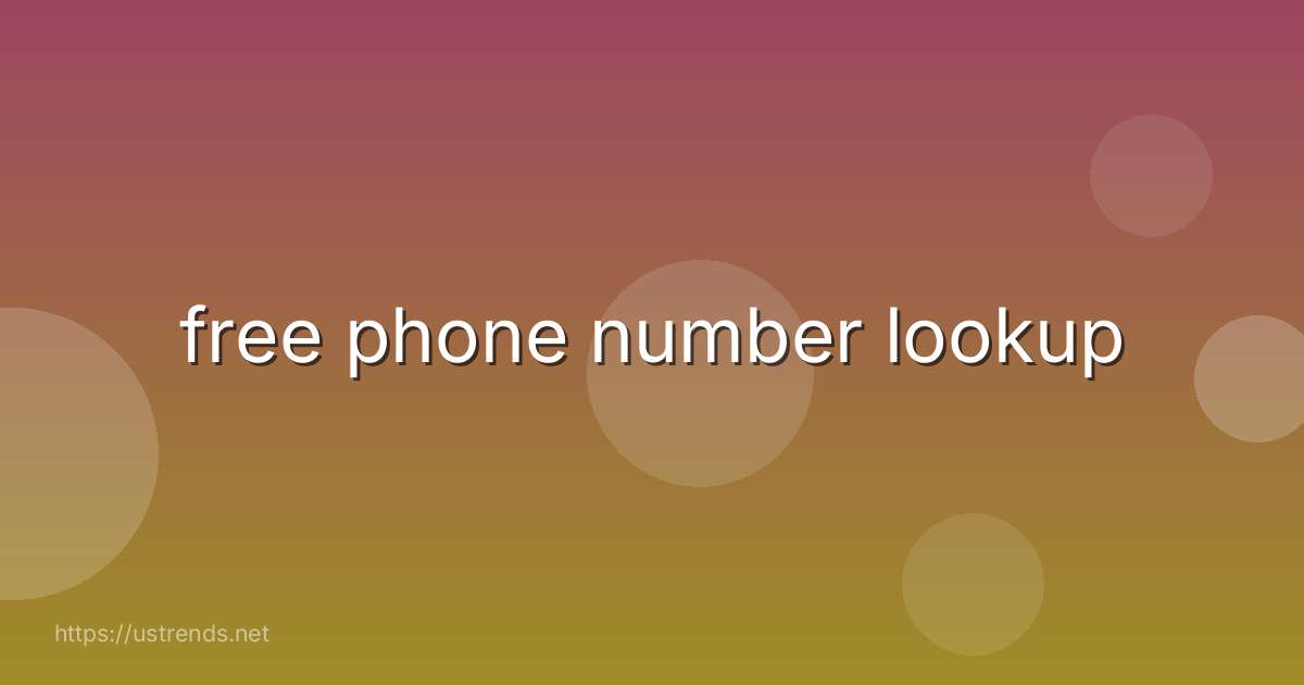 free phone number lookup