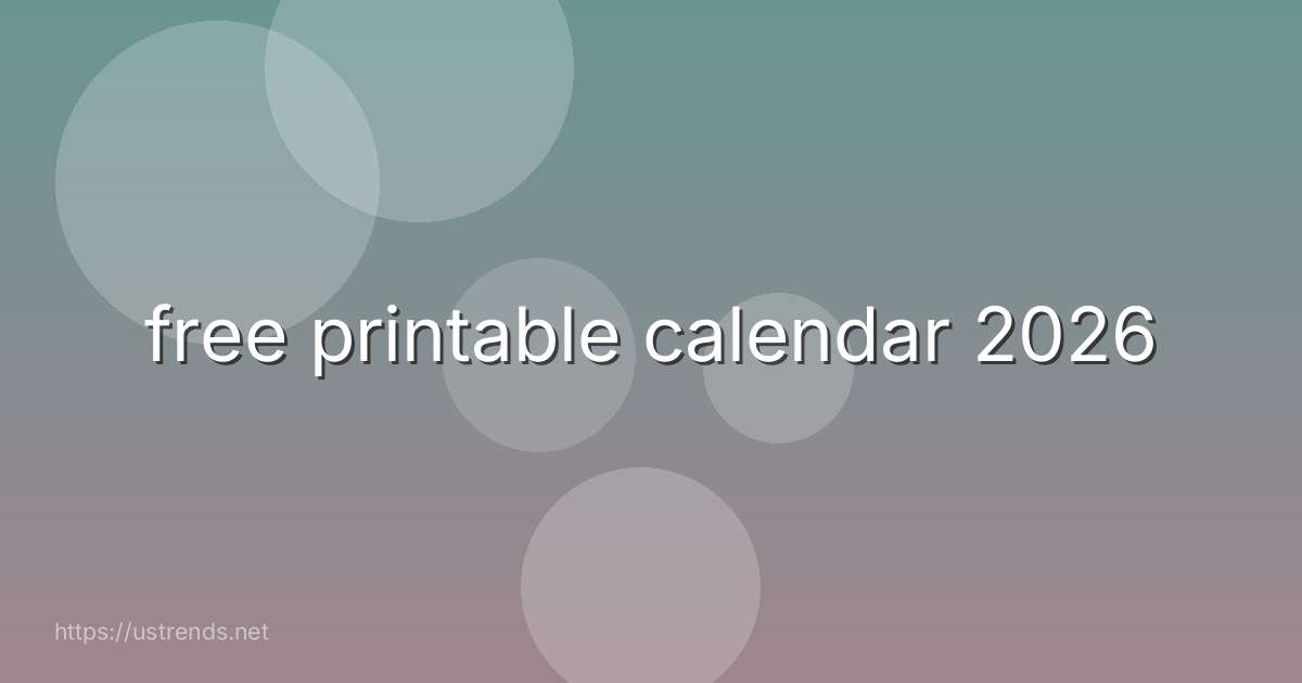 free printable calendar 2026