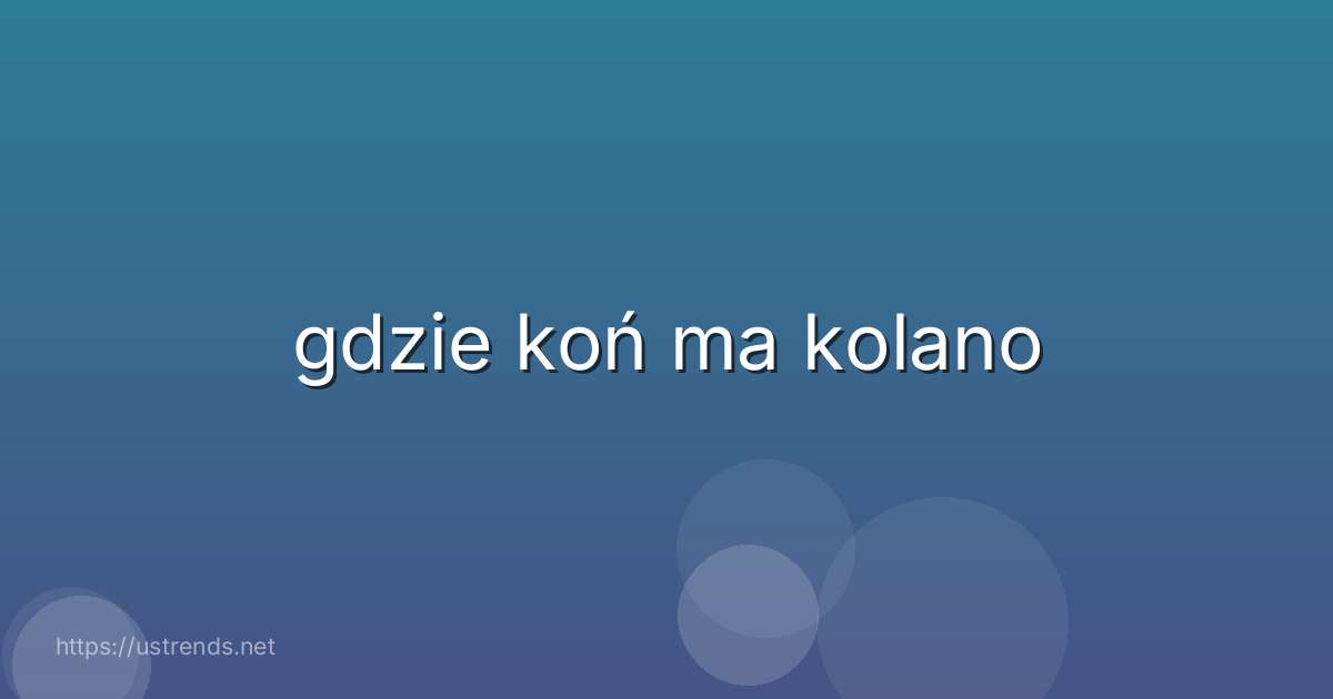 gdzie koń ma kolano