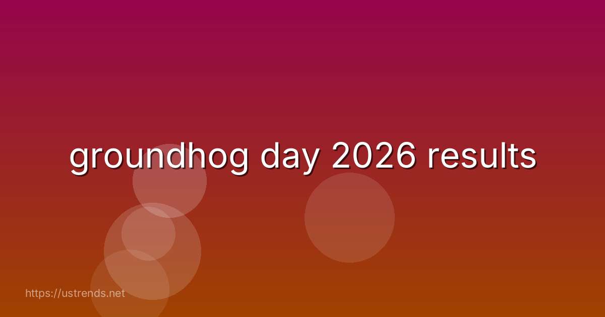 groundhog day 2026 results