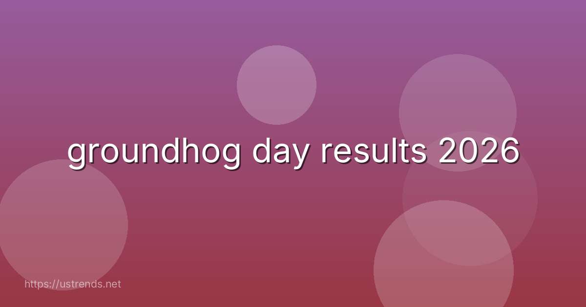 groundhog day results 2026