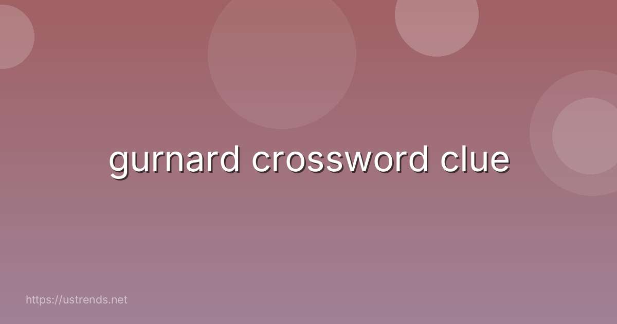 gurnard crossword clue