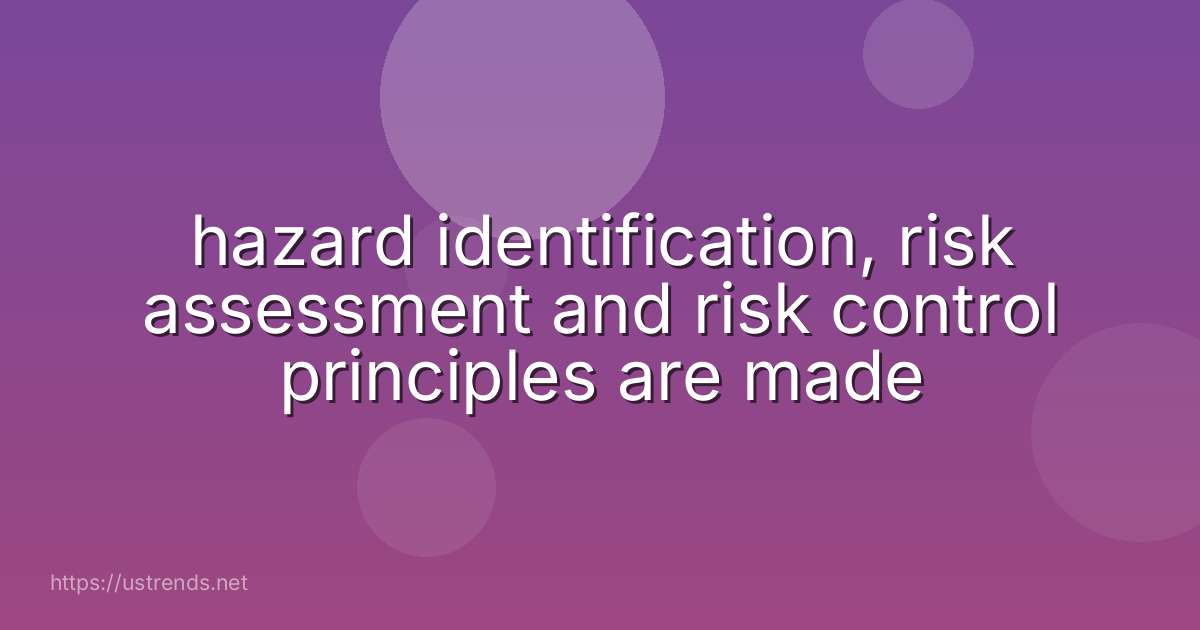 hazard identification, risk assessment and risk control principles are made