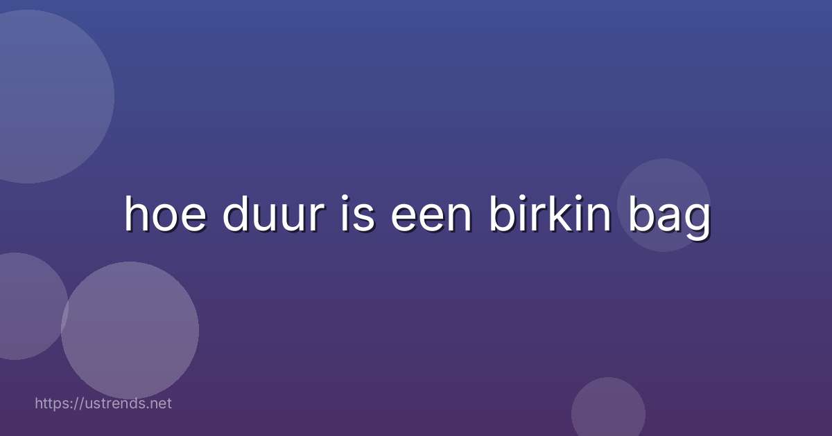 hoe duur is een birkin bag