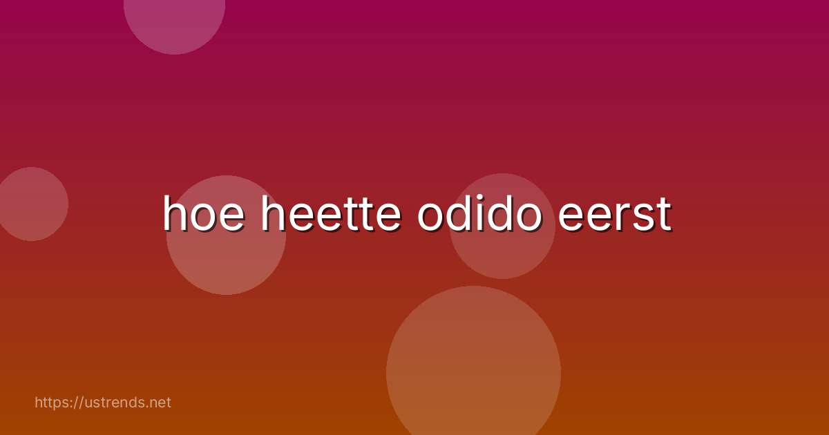 hoe heette odido eerst