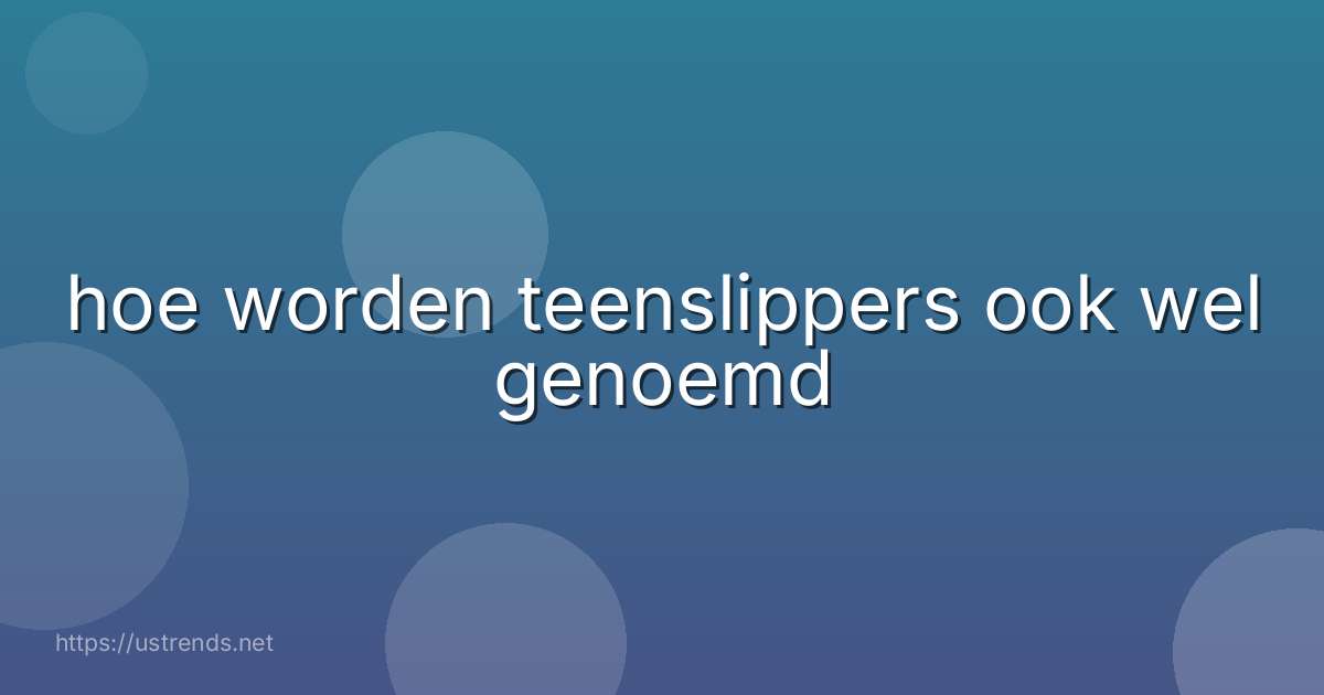 hoe worden teenslippers ook wel genoemd