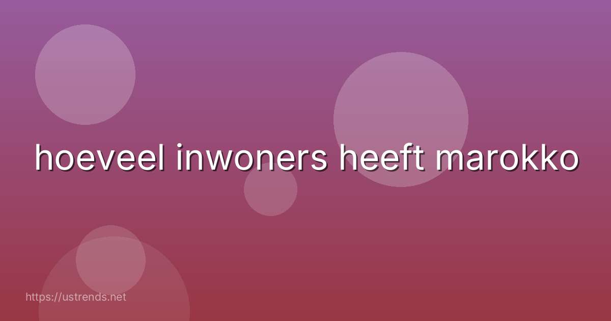 hoeveel inwoners heeft marokko