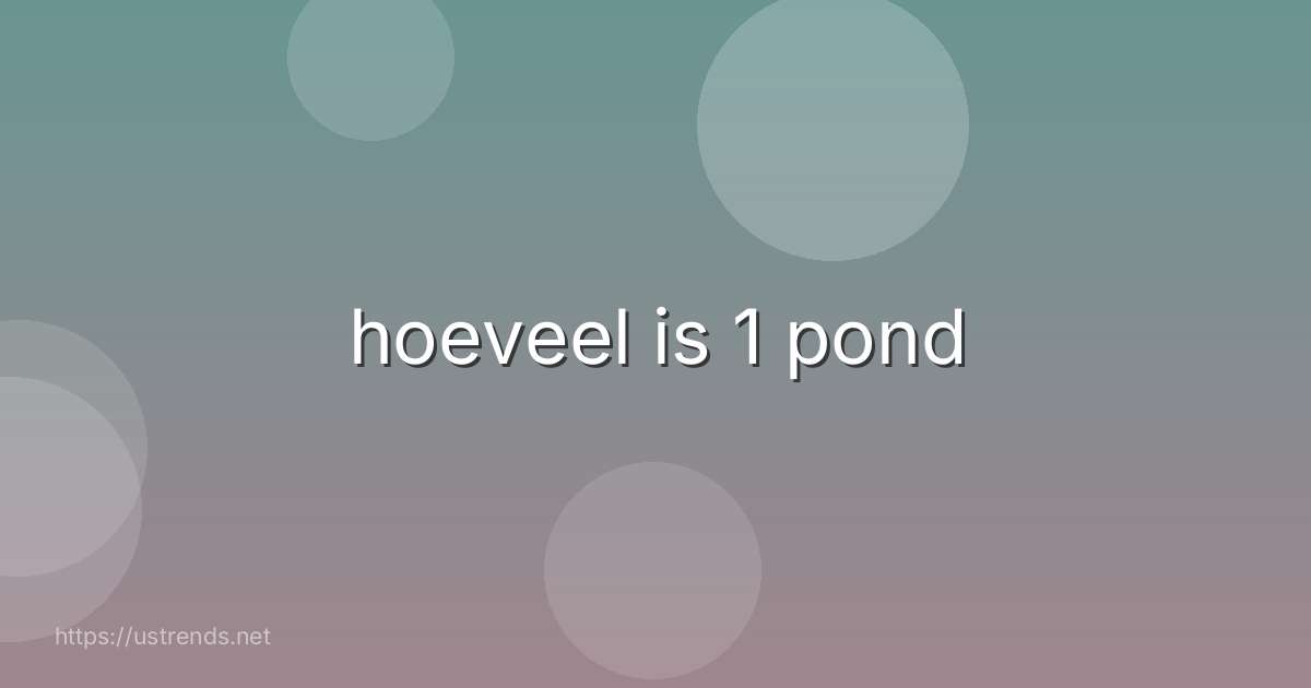 hoeveel is 1 pond