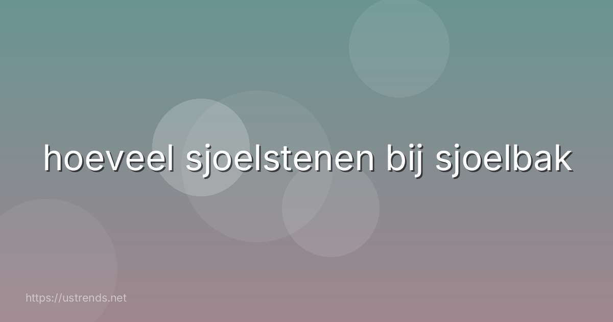 hoeveel sjoelstenen bij sjoelbak