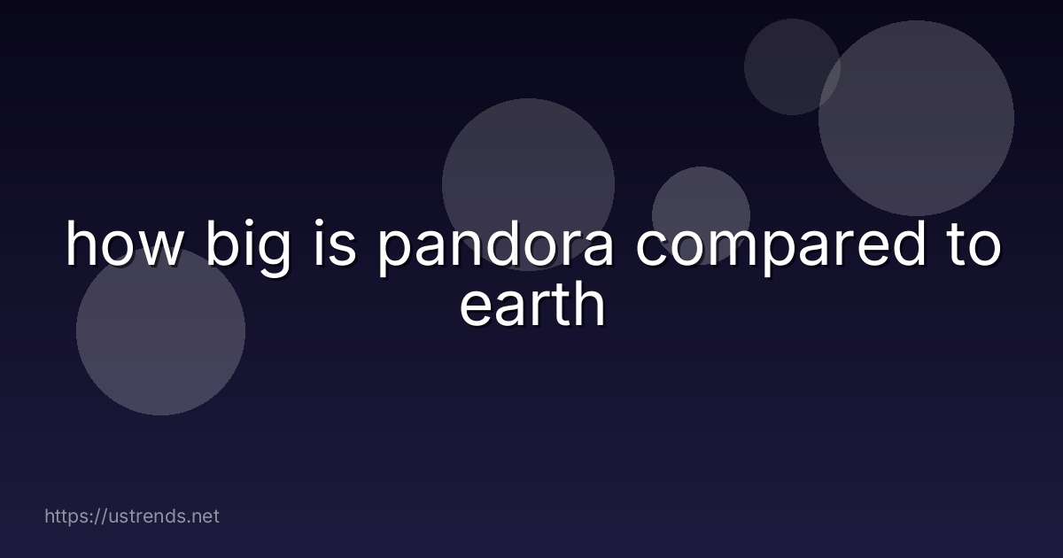 how big is pandora compared to earth