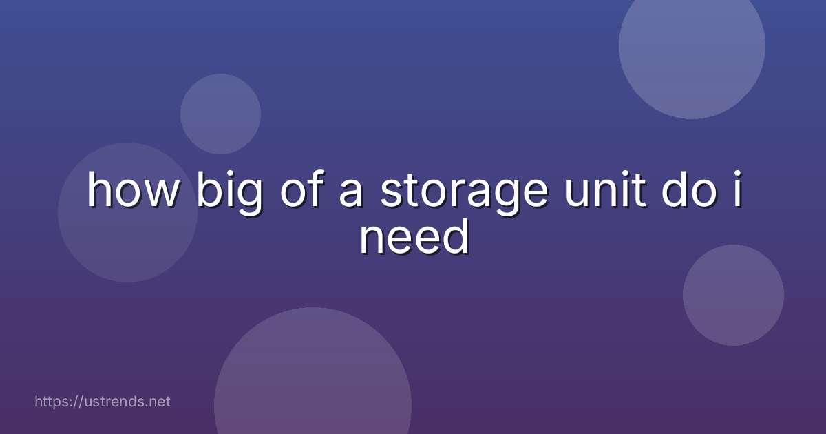 how big of a storage unit do i need