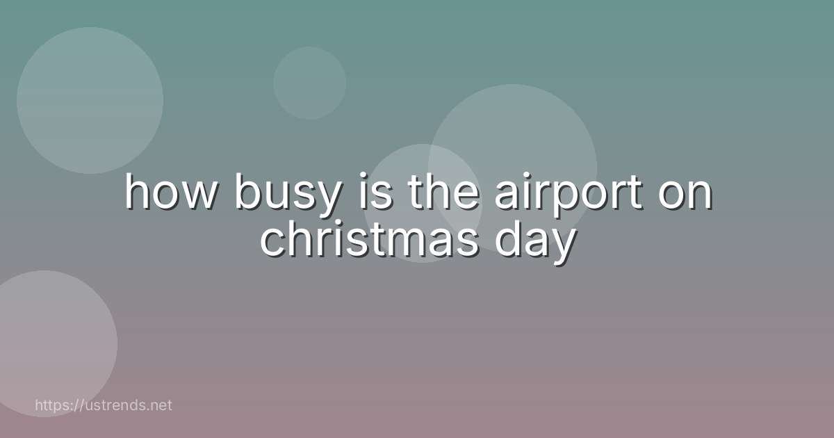 how busy is the airport on christmas day