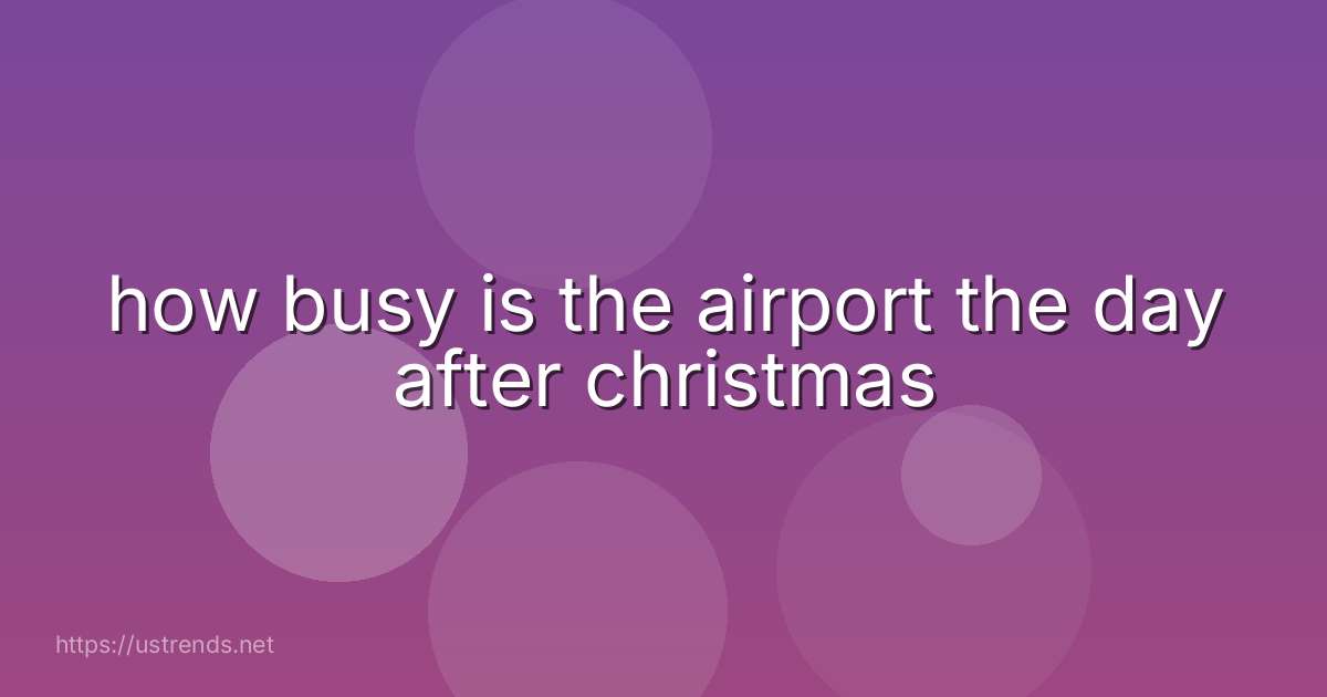 how busy is the airport the day after christmas