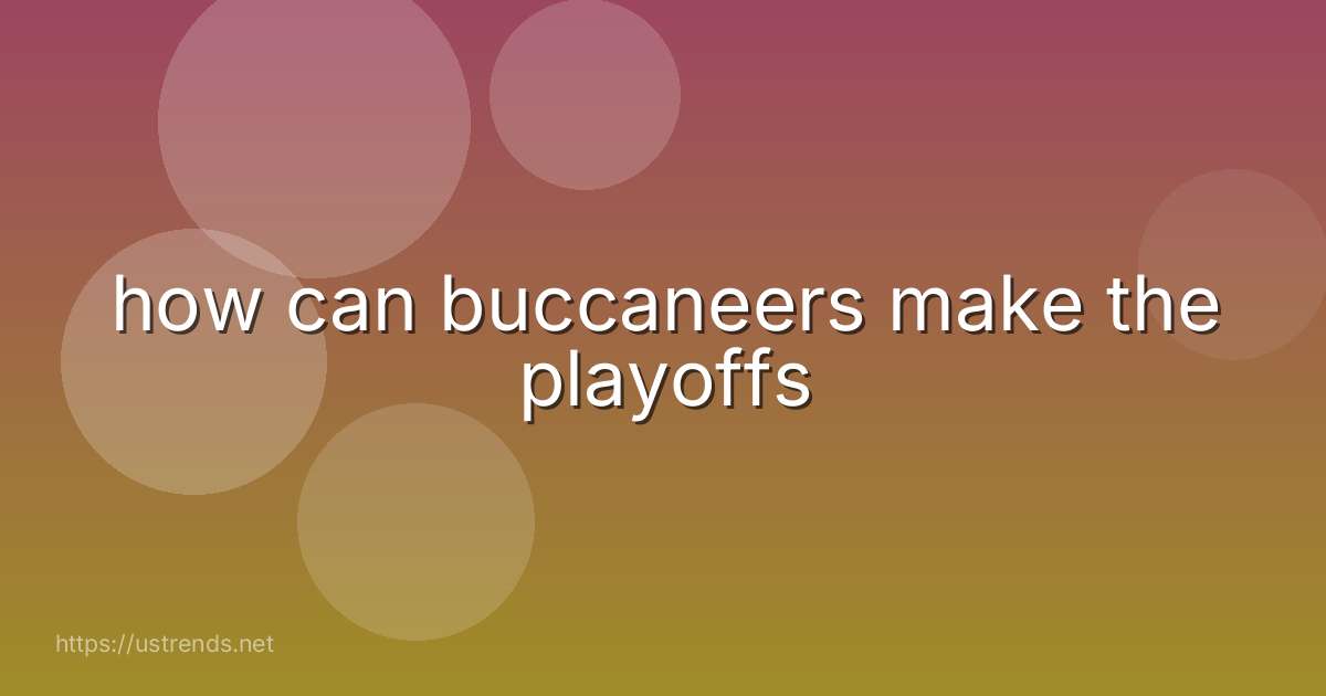 how can buccaneers make the playoffs