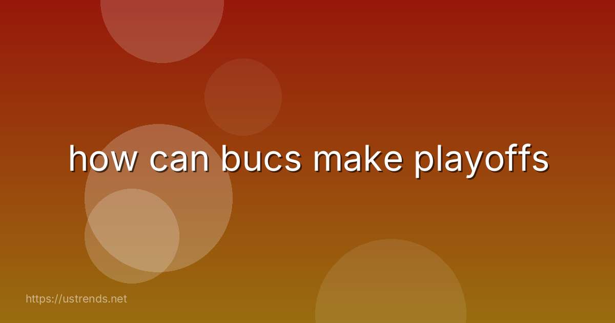 how can bucs make playoffs