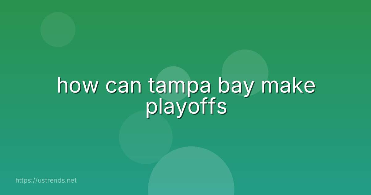 how can tampa bay make playoffs