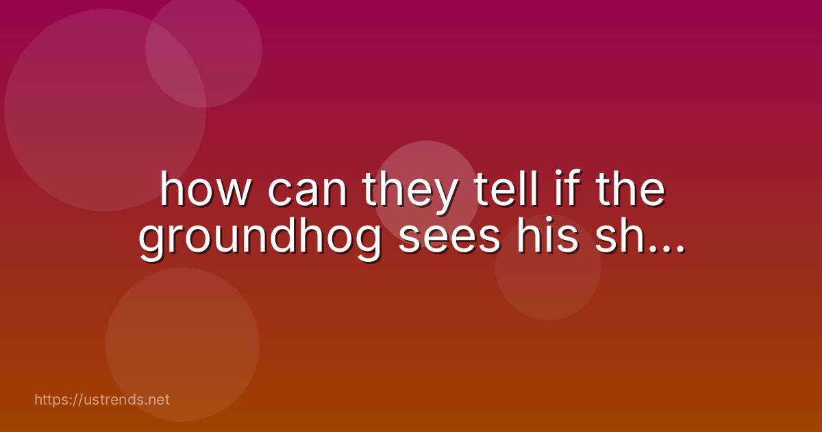 how can they tell if the groundhog sees his sh...