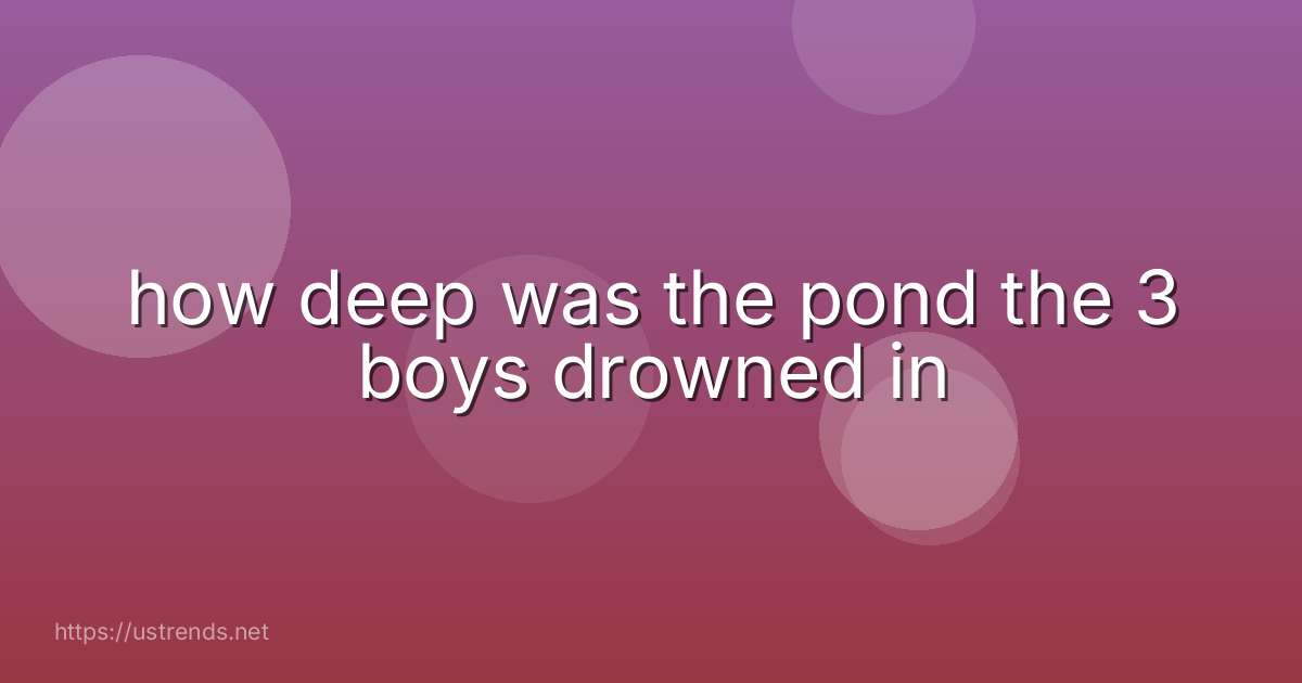 how deep was the pond the 3 boys drowned in