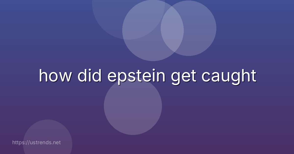 how did epstein get caught
