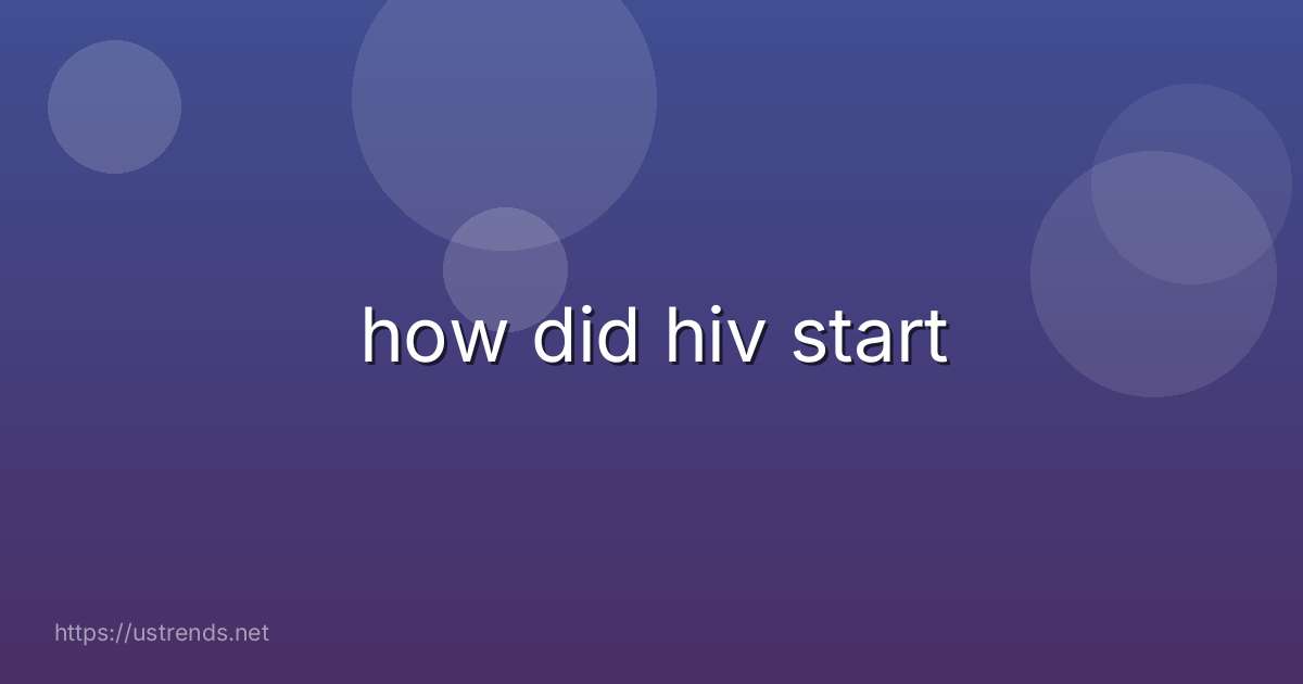 how did hiv start