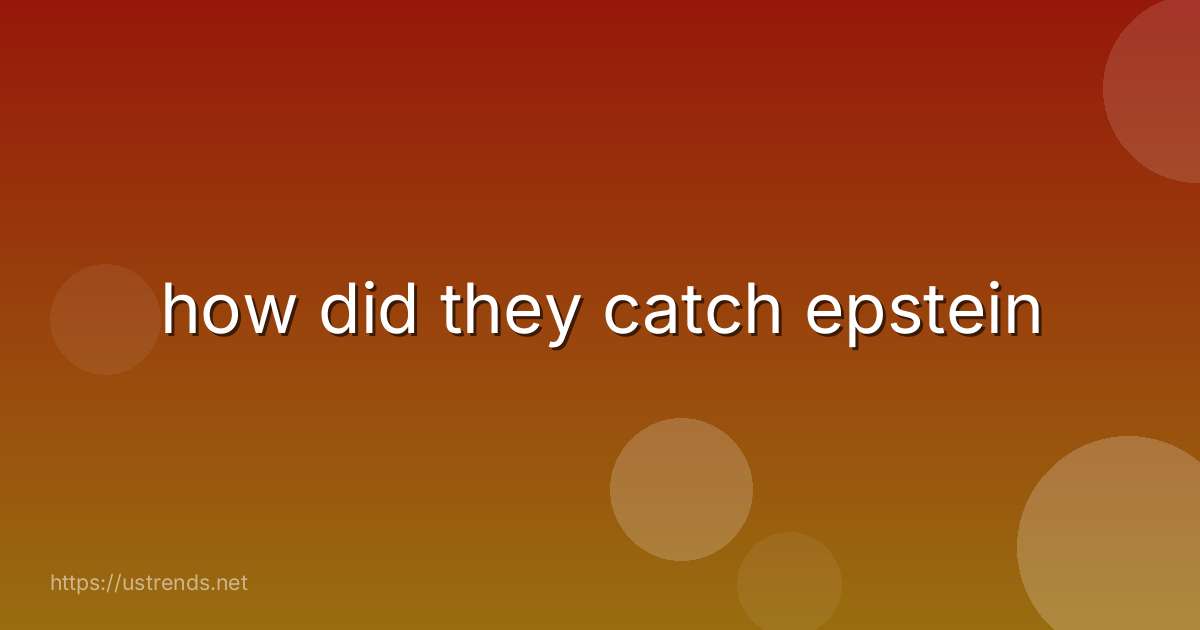 how did they catch epstein