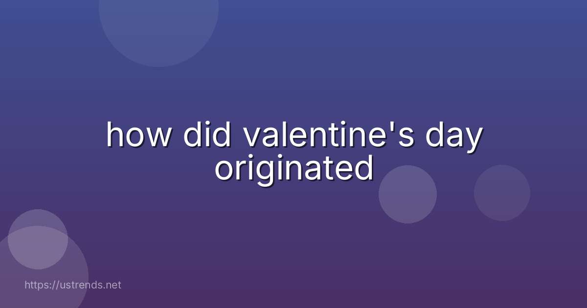 how did valentine's day originated