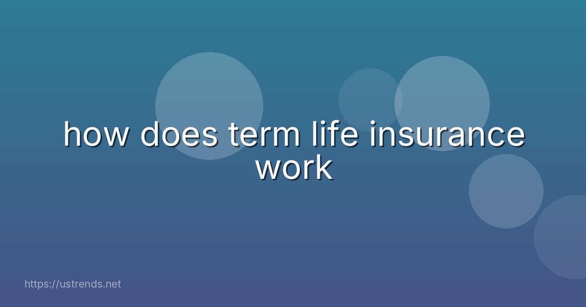 how does term life insurance work