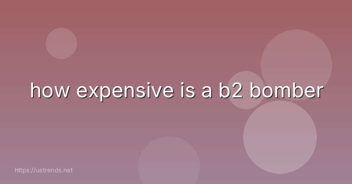 how expensive is a b2 bomber