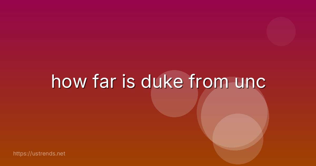 how far is duke from unc