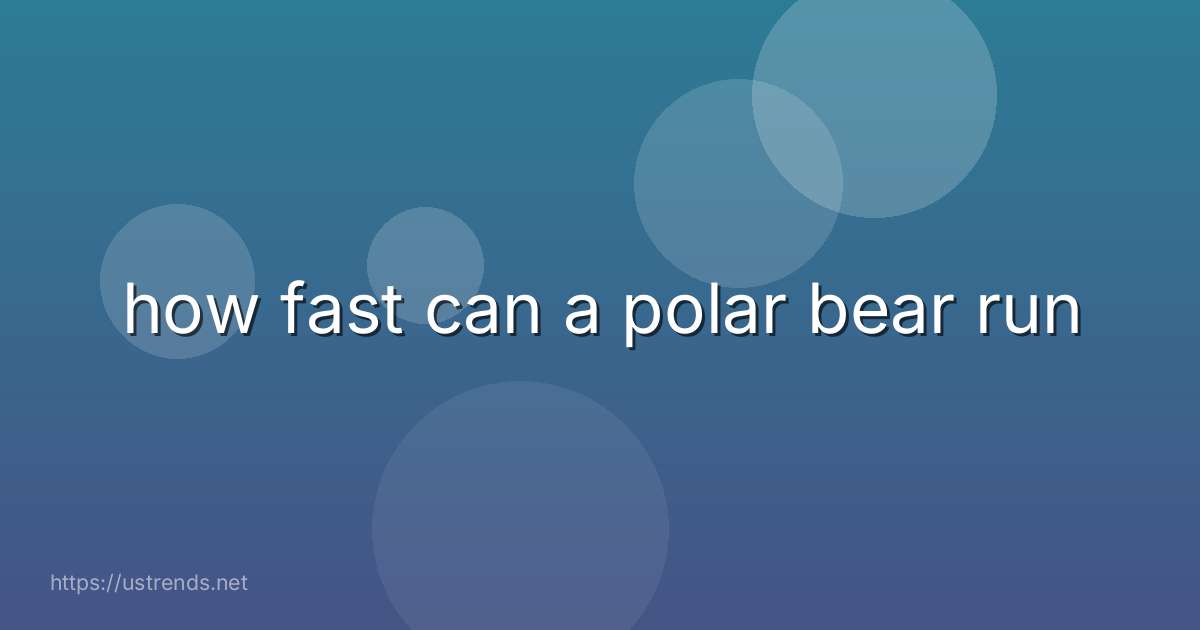 how fast can a polar bear run